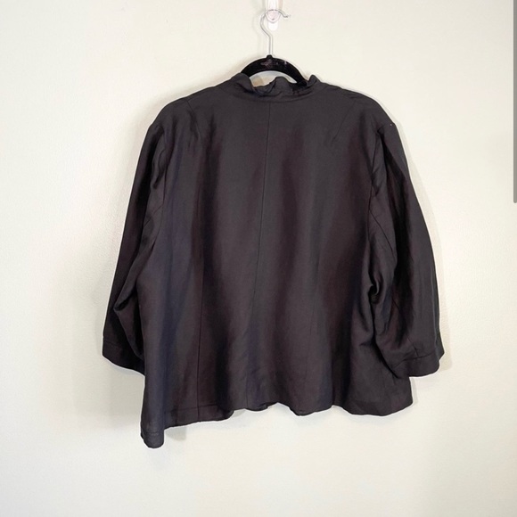 Lane Bryant Linen Blend Ruffle Blazer - Picture 2 of 5